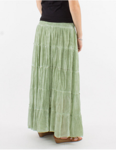 Jupe voile coton volants doublée surteint