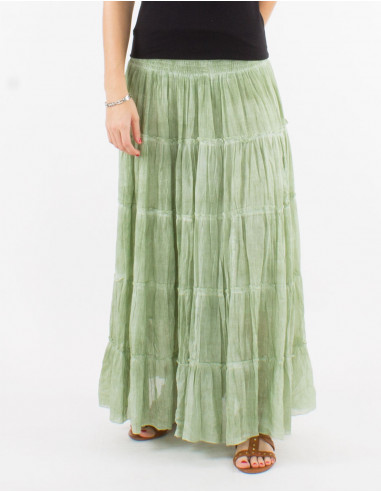 Jupe voile coton volants doublée surteint
