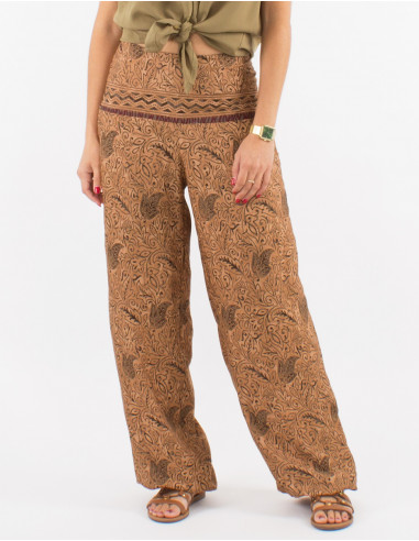 Polyester sari printed pants 2 pockets