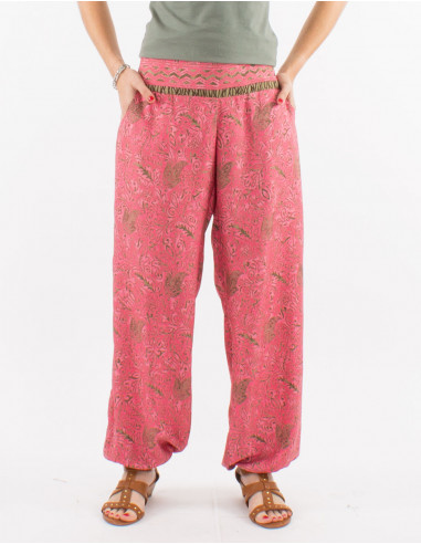 Polyester sari printed pants 2 pockets