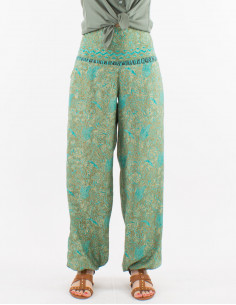 Polyester sari printed pants 2 pockets 2