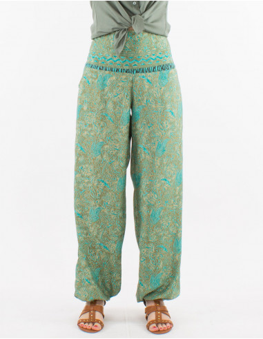 Polyester sari printed pants 2 pockets