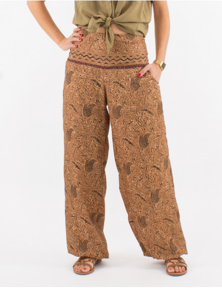 Polyester sari printed pants 2 pockets