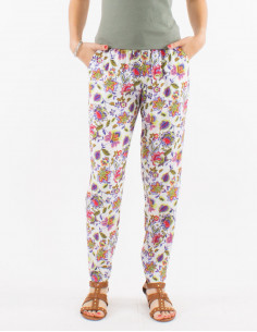 Viscose pants with paradise print 2