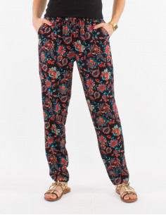 Viscose pants with paradise print 2