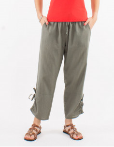 91% cotton 9% linen plain pants 2