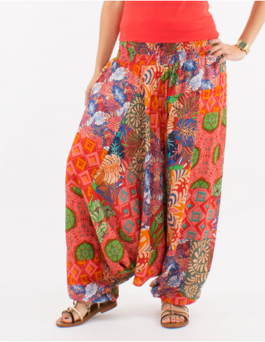 Viscose 3 in 1 harem pants with ethno print