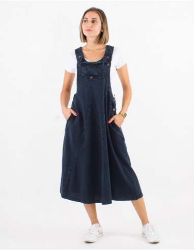 Robe coton uni sw dd haut salopette