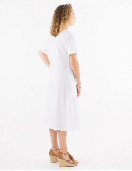 Robe coton sw boutonnée manches courtes