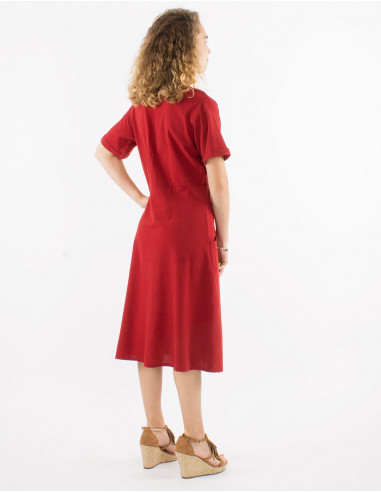 Robe coton sw boutonnée manches courtes