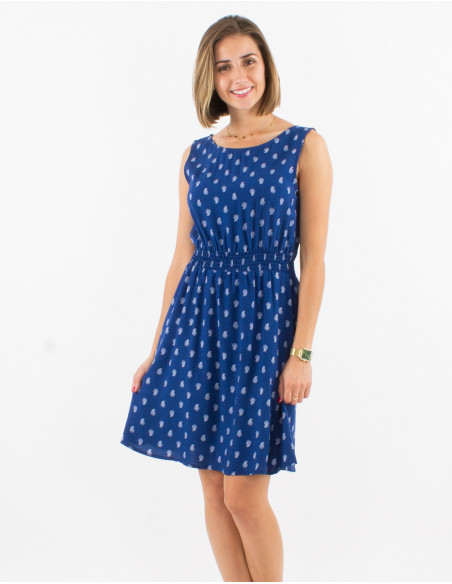 Robe viscose dos ouvert imprimé bali