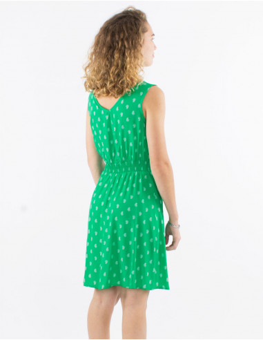 Robe viscose dos ouvert imprimé bali