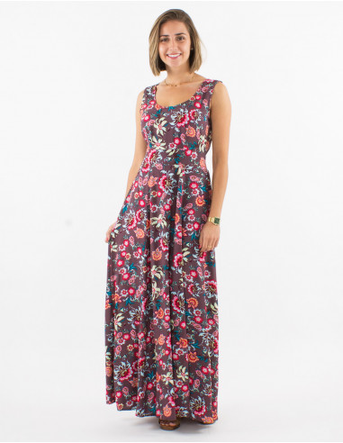 Robe longue viscose imprimé bohémian