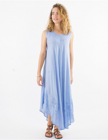 Long viscose crepe umbrella dress