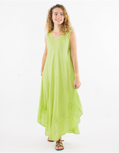 Long viscose crepe umbrella dress