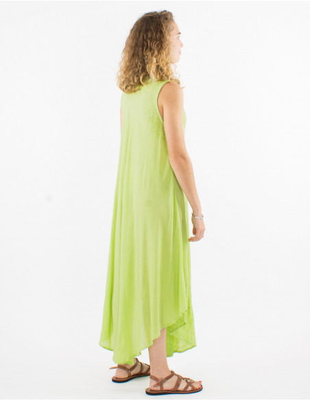 Long viscose crepe umbrella dress