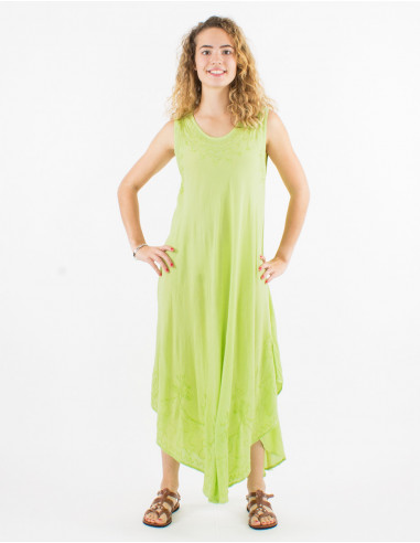 Long viscose crepe umbrella dress