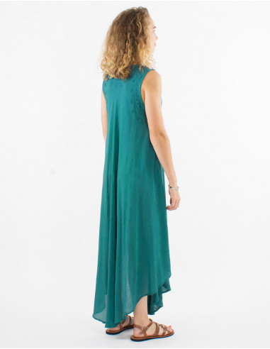 Long viscose crepe umbrella dress