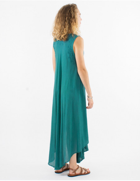 Long viscose crepe umbrella dress
