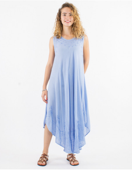 Long viscose crepe umbrella dress