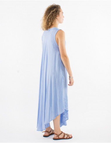 Long viscose crepe umbrella dress