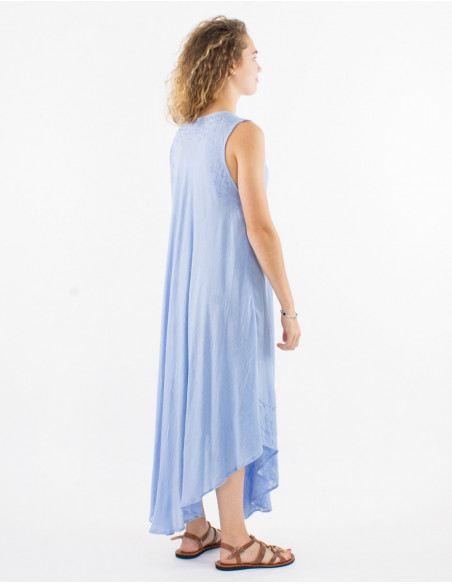 Long viscose crepe umbrella dress