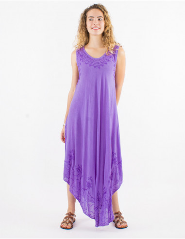 Long viscose crepe umbrella dress