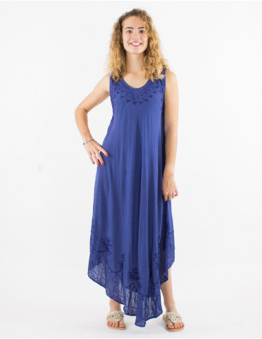 Long viscose crepe umbrella dress