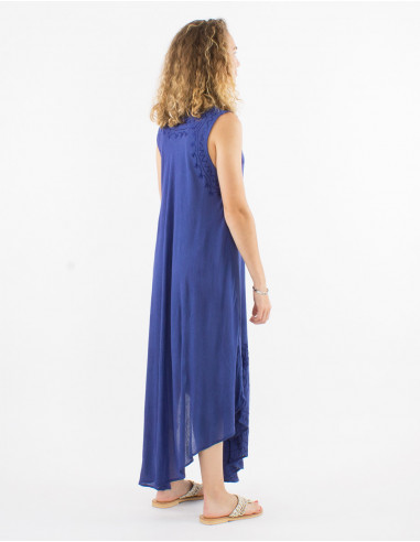 Long viscose crepe umbrella dress
