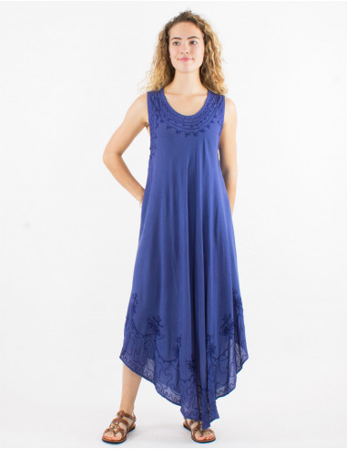 Long viscose crepe umbrella dress