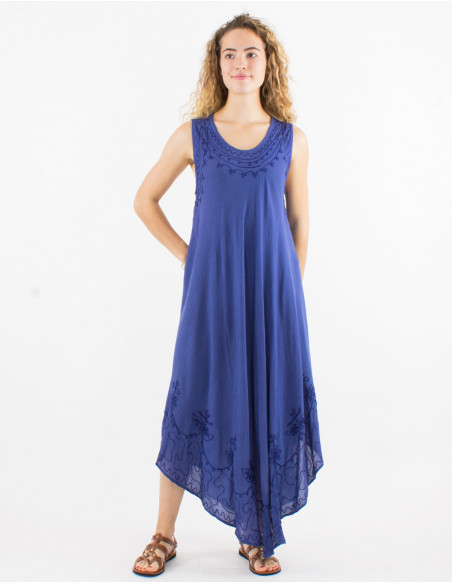 Long viscose crepe umbrella dress
