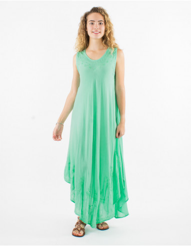 Long viscose crepe umbrella dress