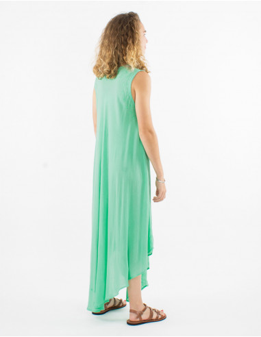 Long viscose crepe umbrella dress