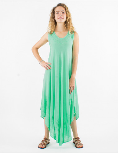 Long viscose crepe umbrella dress