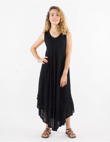 Long viscose crepe umbrella dress