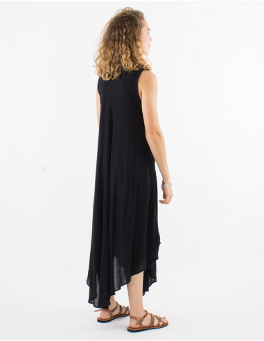 Long viscose crepe umbrella dress