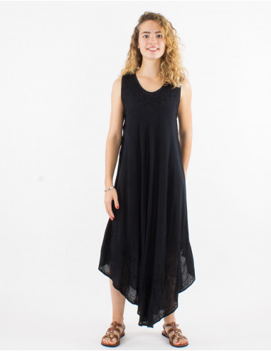 Long viscose crepe umbrella dress
