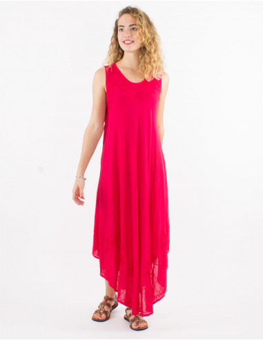 Long viscose crepe umbrella dress