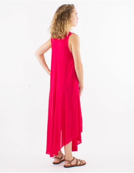 Long viscose crepe umbrella dress