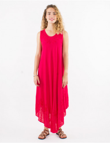 Long viscose crepe umbrella dress