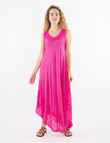 Long viscose crepe umbrella dress