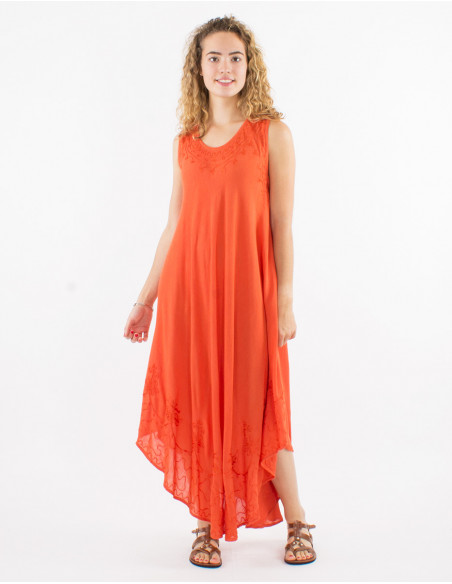 Long viscose crepe umbrella dress