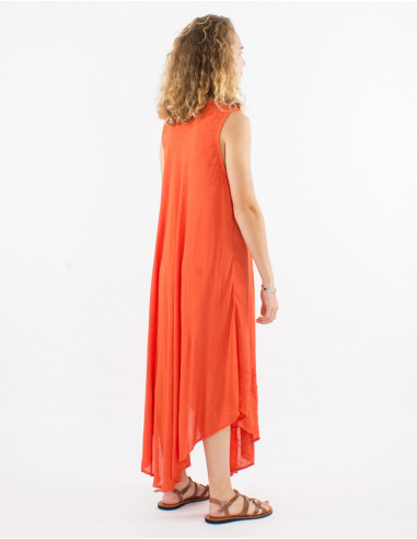 Long viscose crepe umbrella dress
