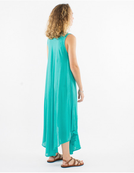 Long viscose crepe umbrella dress