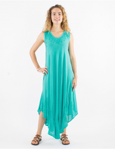 Long viscose crepe umbrella dress