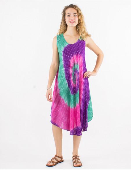 95% viscose crepe 5% metallic fiber umbrella dress