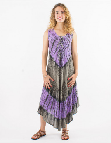 Long viscose crepe umbrella dress