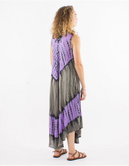 Long viscose crepe umbrella dress