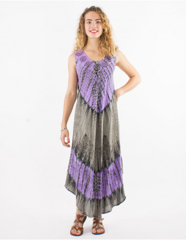 Long viscose crepe umbrella dress