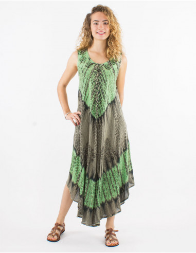 Long viscose crepe umbrella dress